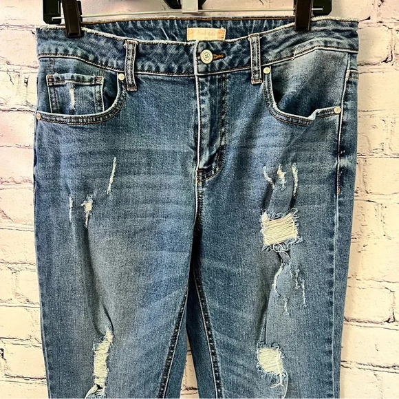 Altar’d State Denim Jeans Distressed Straight Leg Medium Wash Size 30 - Picture 4 of 7